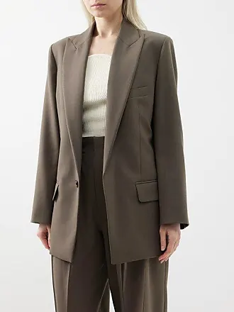 Premium Army Green wool short Skirt Suit with peak lapels