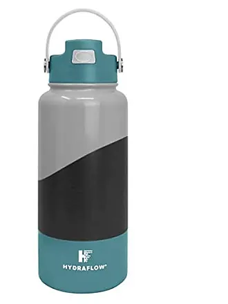 Hydraflow Hybrid - Triple Wall Vacuum Insulated Bottle with Flip Straw -  Insulated Water Bottle - Stainless Steel Bottle - Water Bottle with Straw -  Reusable Water Bottle (25oz, Powder Navy) 