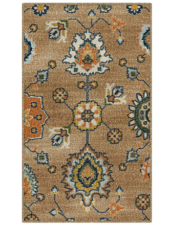 Maples Rugs Fleur Contemporary Motif Kitchen Rugs Non Skid Accent Area Carpet 2'6 x 3'10 Radiant Grey Made in USA 