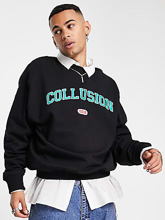 collusion jumper in blue and black