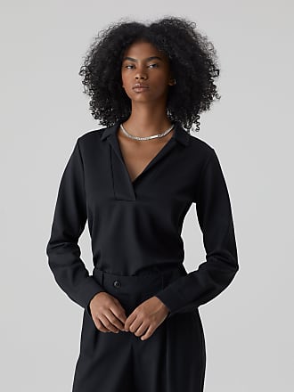 Schwarze Bluse Oversize 100% Baumwolle Mode Blusen Kimono-Blusen 
