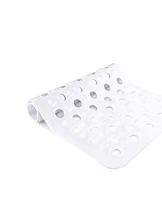  Kenney MB61189H Microban Protected 27 L x 14.5 W Vinyl Bath  Mat, Shower Mat, Tub Mat with Suction Cups and Large Drain Holes for Use  Inside the Bathroom Shower, White 