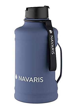 Navaris Beverage Dispenser with Spigot - 1.5 Gallon (5.6L) Glass Drink Jar with Metal Tap, Cork Lid, Handle - for Cold Drinks, Water, Parties