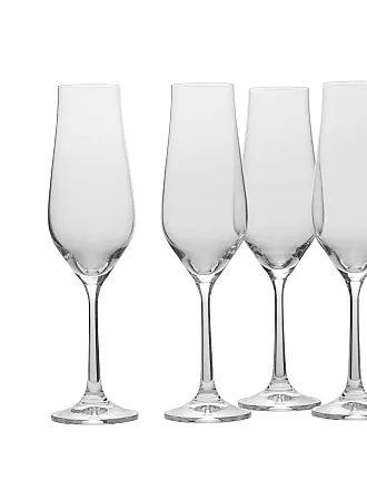 Mikasa Cora Set of 4 Flute Champagne Glasses, 8-Ounce, Clear