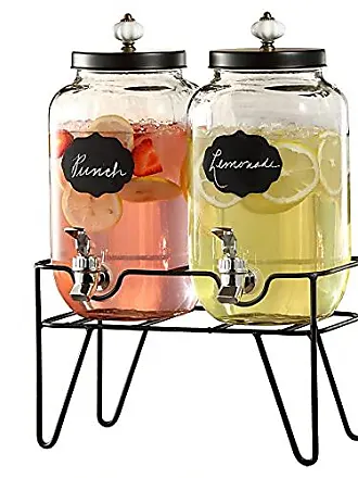 Style Setter Classic Farmhouse 1 Gallon Beverage Dispenser, Set of