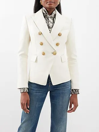 BALMAIN Embellished stretch-crepe blazer