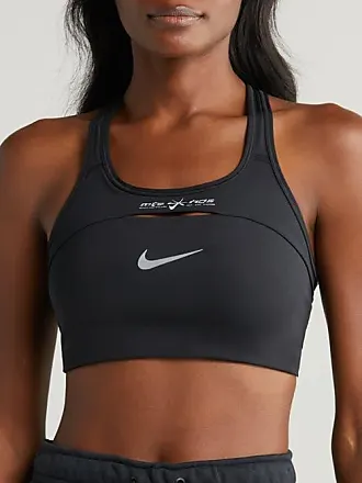 Nike Sports Bra Women's XS XSmall Black/Gold Swoosh Asymmetrical