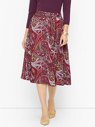 Talbots Petite - Midi Slip Skirt - Floral Paisley - Eggplant - Medium Talbots