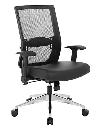 Office Star Antimicrobial Vinyl Adjustable High Back Office Desk Chair with  Fixed Padded Aluminum Arms and Chrome Base, Dillon Steel