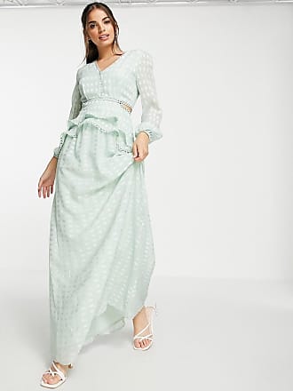 Lipsy plunge maxi dress in soft mint-Green