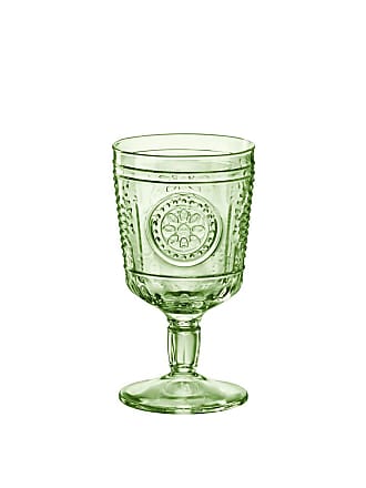 Twill White Wine Goblet Beverage Glass Cup by Godinger Emerald Green Set of 4 