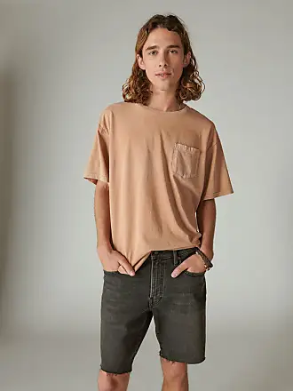 LINEN SHORT SLEEVE POCKET CREW NECK TEE