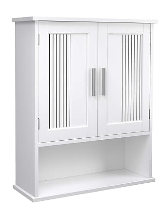 White High Gloss Furnline Bathroom Wall Cabinet With Plenty Of Storage Space 30 x 71 x 22 cm Venus 