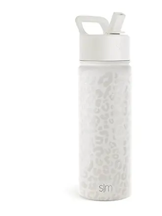 White and Gold Marble Water Bottles Insulated Thermos Kids Stainless Steel  Bottle with Straw Lid Flask Leakproof for Sports Gym 20 oz 