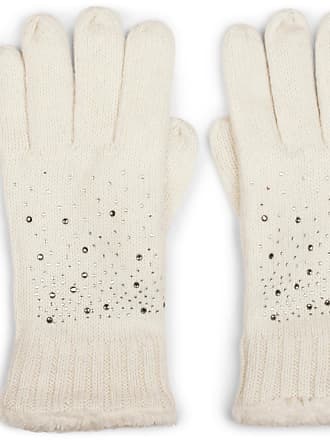 ladies cream knitted gloves