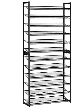 SONGMICS 4 Tier Shoe Rack Metal Stackable Shoes Rack Storage Shelf Holds up  to 20 Pairs Shoes Adjustable Slanted Shelves Shoe Tower Organizer for Closet  Entryway Small Spaces Black 