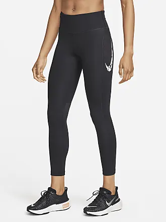 Nike W Nk DF Fast Crop Leggings voor dames, Zwart/Reflective Silv