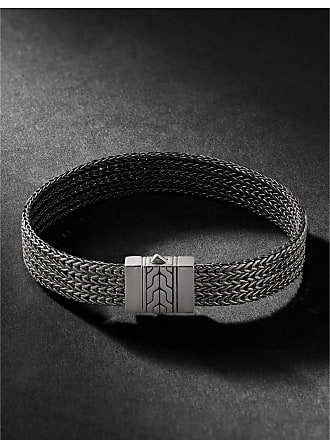 John Hardy Legends Naga Blue Sapphire Braided Black Leather Bracelet