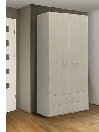 Armoire à balais avec 2 portes - DMORA - Charleston - Contemporain - Design  - Chêne - Cdiscount Maison