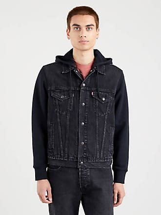 levis black denim hooded jacket