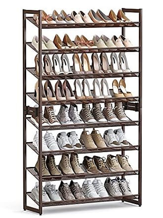 SONGMICS Shoe Rack 8 Tier Tall Shoe Storage Organizer, Sturdy Metal Narrow Shoe  Rack Shelf for Closet Entry Small Space, Slim Shoe Stand Holder for 16-24  Pairs, Stackable Vertical Shoe Tower