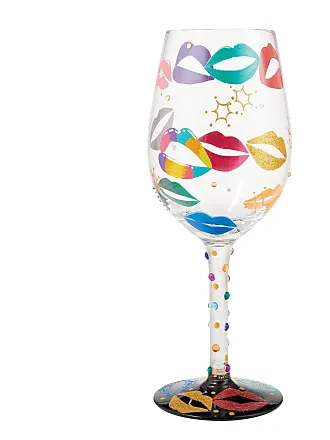 Lolita Pretty As A Peacock Hand Painted Wine Glass 15 oz