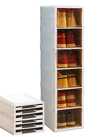 Shoe Storage Cabinet Plastic Shoe Shelves Organizer for Closet Hallway Bedroom Entryway 2x3 HOMIDEC Shoe Rack 