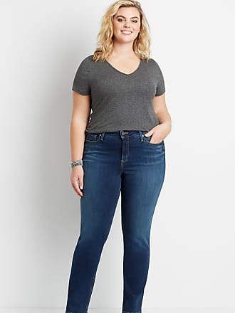 Silver Jeans Co Womens Plus Size Most Wanted Mid Rise Straight Crop Jeans