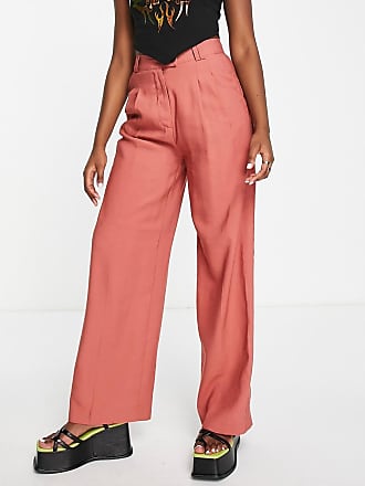 Weekday Mia linen mix trousers in brown  StyleSearch