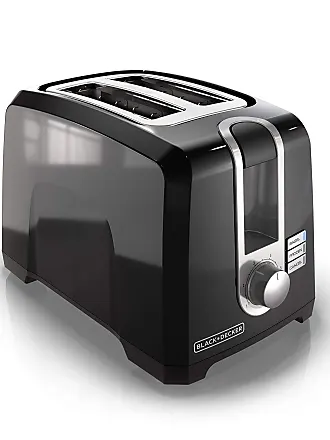 BLACK+DECKER 4-Slice Black Extra-Wide Slot Toaster TR1410BD - The