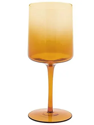Tulip Stemmed Wine Glass in Amber by Twine Living - Set of 2