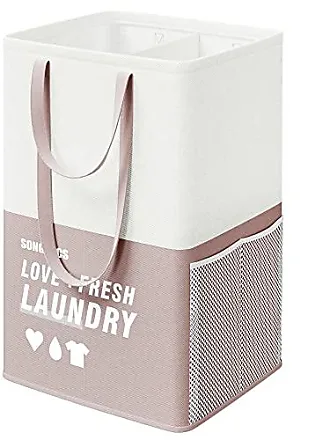 Mind Reader 60L Slim Laundry Hamper, Clothes Basket, Lid, Ventilated,  Plastic, 17.25L x 13.75W x 23.5H, Ivory