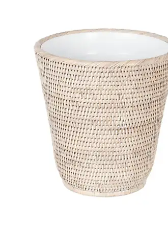 Kouboo La Joll Rattan Fruit Bowl, Large, White-Wash