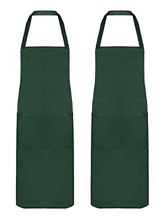 Penguin Home®100% Cotton Olive Colour Stone Washed Denim Apron with Faux Leather 