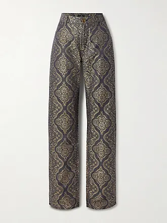 ETRO patterned-jacquard velvet trousers - Blue