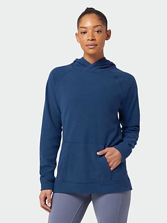 Stio | Womens Turpin Fleece Hooded Pullover, Size Extra Large in Navy Blue Peony Heather