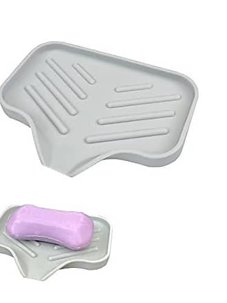 Soap Dish With Drain Tray One Piece Soap Saver for Kitchen