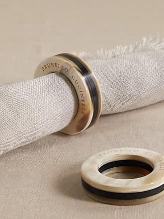 BRUNELLO CUCINELLI Set of six horn napkin rings