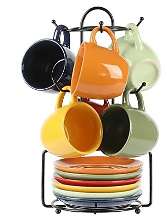 Gibson Sensations 13-Piece Stackable Espresso Cup Set, Assorted Colors