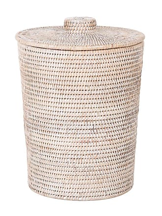 Kouboo La Joll Rattan Fruit Bowl, Large, White-Wash