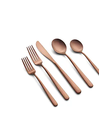 20pc Keene Hammered Copper Satin Flatware Set - Cambridge