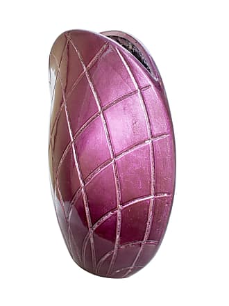 Heather Ann Creations Ayana Foiled & Lacquered Ceramic Damask Stamped Jug Vase Amber/Pink/Purple 
