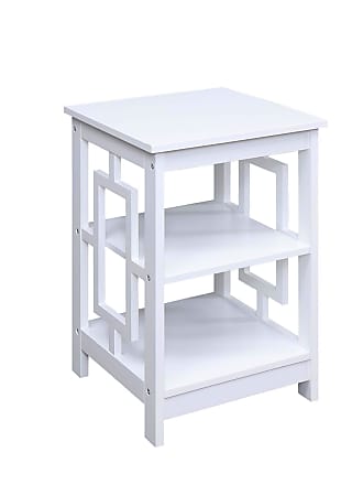 Convenience Concepts Town Square End Table with Shelf, White