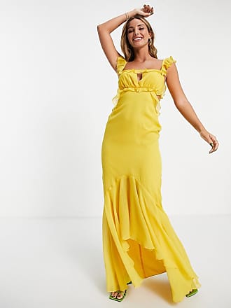 Asos soft maxi dress with ruffle detail in yellow