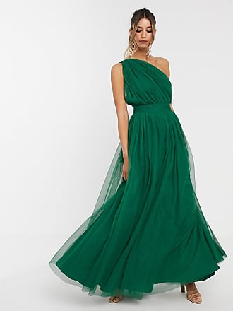 asos green backless dress