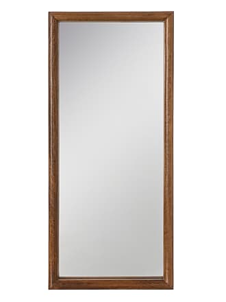 LOLAhome Espejo vestidor Grabado Blanco y Dorado de Madera de Pino de 162x72 cm 