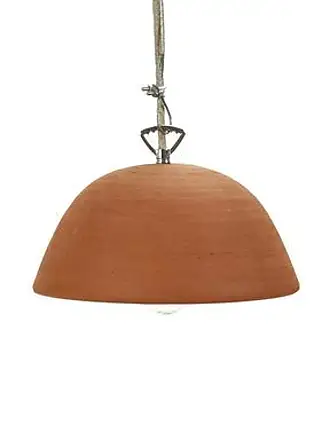 Abat-jour pour suspension rose cannage en rotin beige avec pompons LOUNA