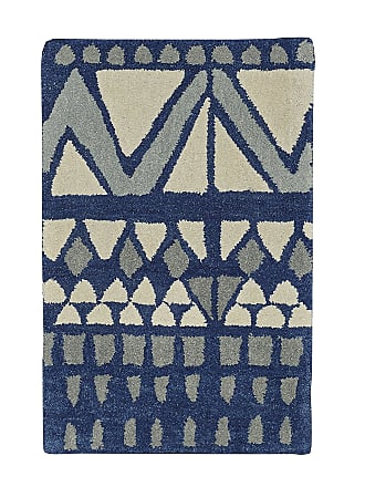 Blue Linon Aspire Collection Wool Triangle Off-white Synthetic Rugs 8'X 11' 
