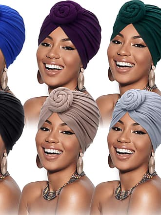 SATINIOR 3 Pieces African Turban for Women Knot Pre-Tied Bonnet Beanie Cap Headwrap