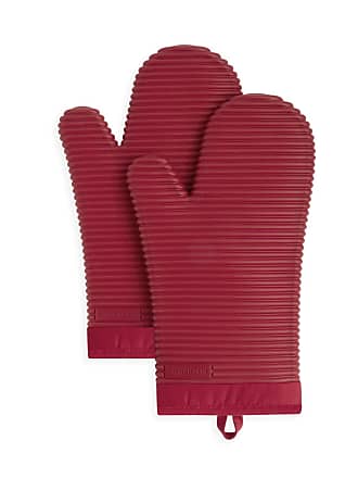 Silicone Kitchen Oven Mitt with Quilted Cotton Liner Red Rachael Ray